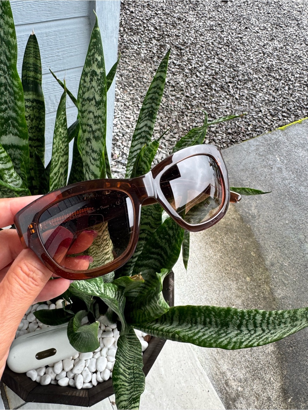 Chloé CL2144 Brown Oversized Square Sunglasses Made in France with Case - Picture 5 of 14